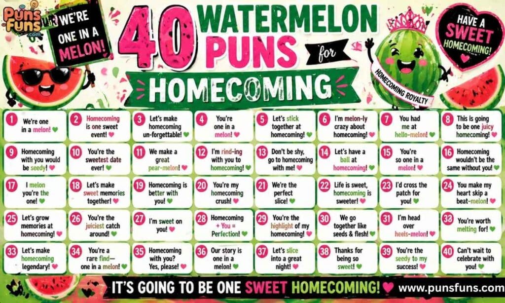 40 Watermelon Puns for Homecoming