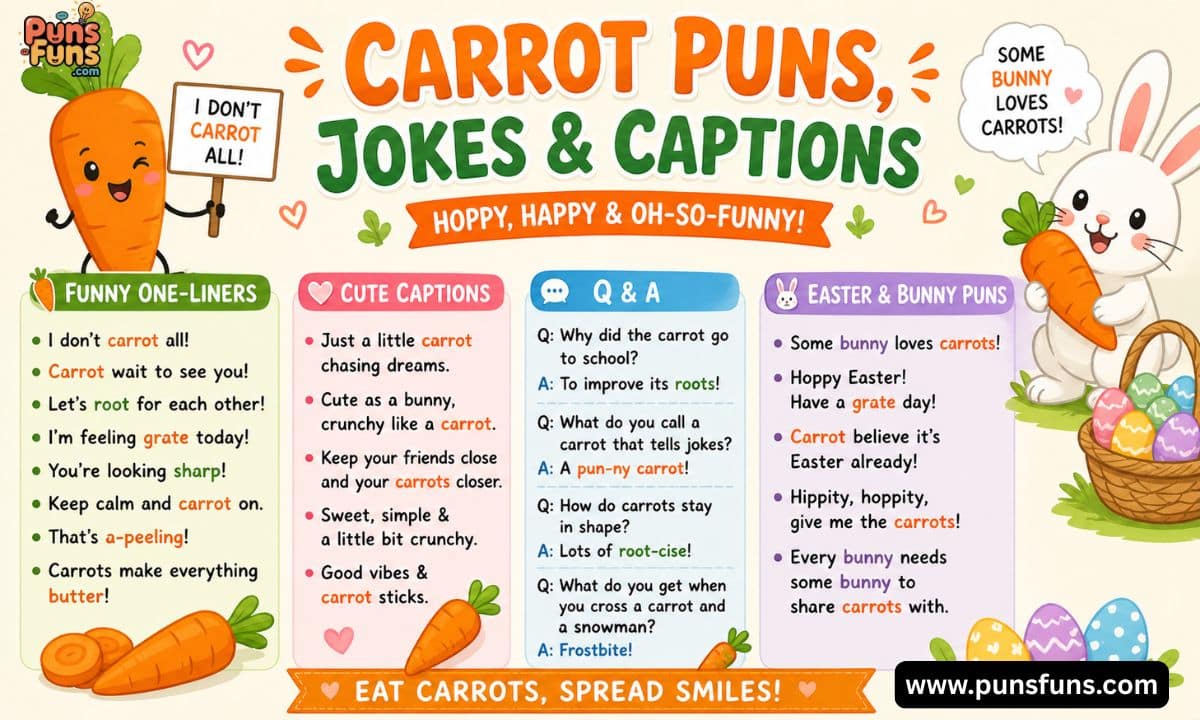Carrot Puns, Jokes & Captions