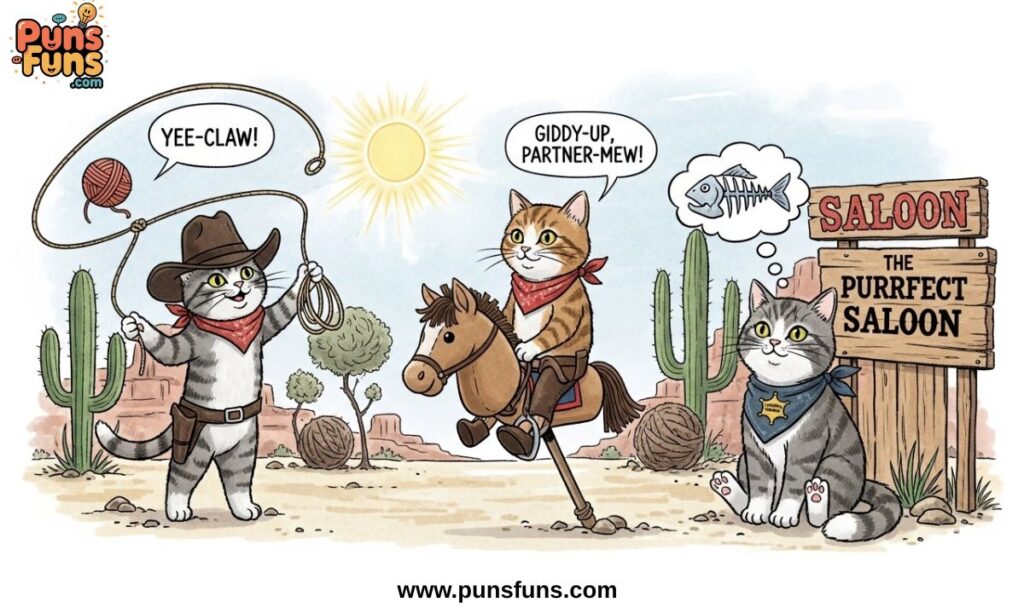 Cat Cowboy Puns
