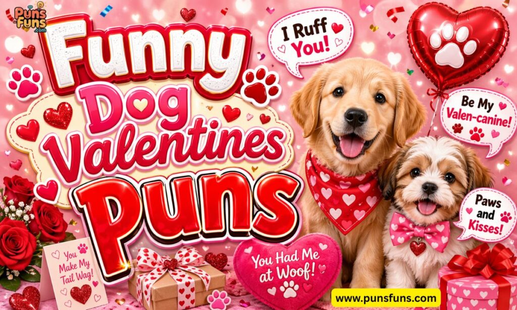 Funny Dog Valentines Puns