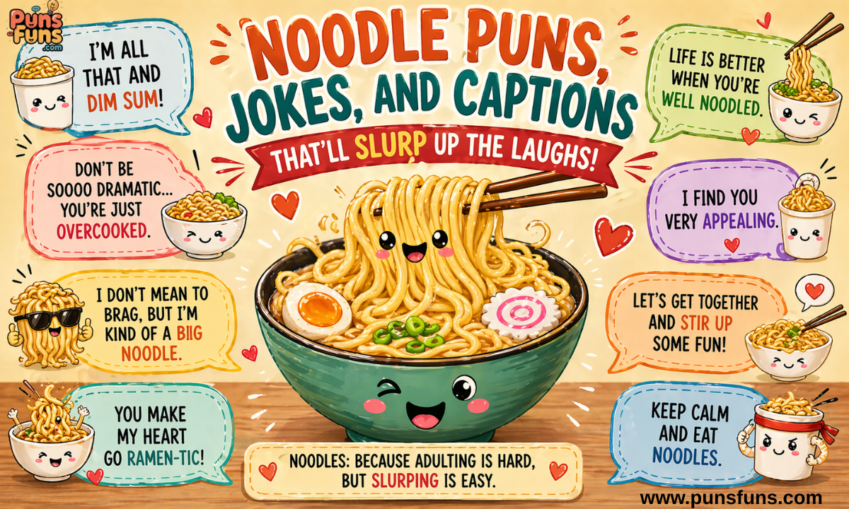 Noodle Puns, Jokes, and Captions That’ll Slurp Up the Laughs