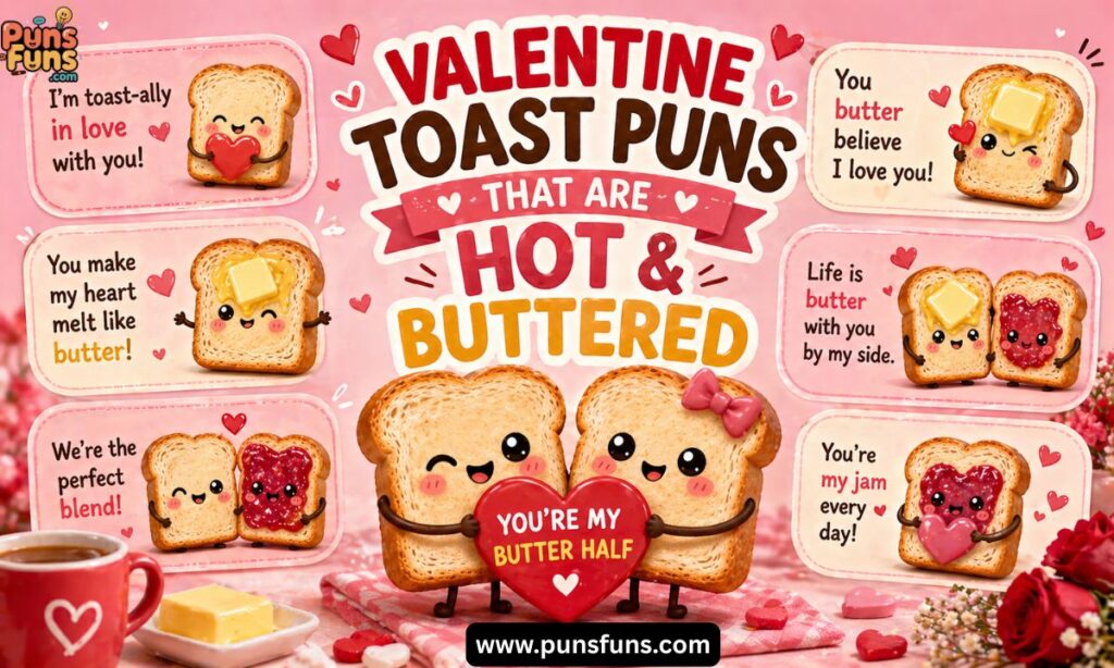 Valentine Toast Puns That Are Hot & Buttered