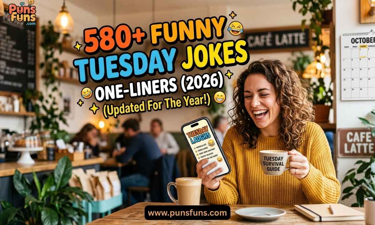580+ Funny Tuesday Jokes One-Liners (2026)