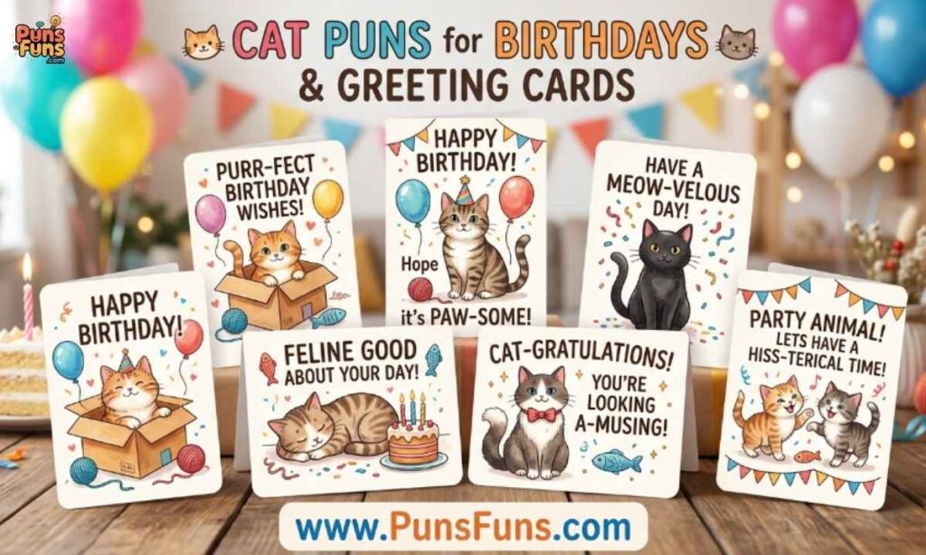 Cat Puns for Birthdays and Greeting Cards