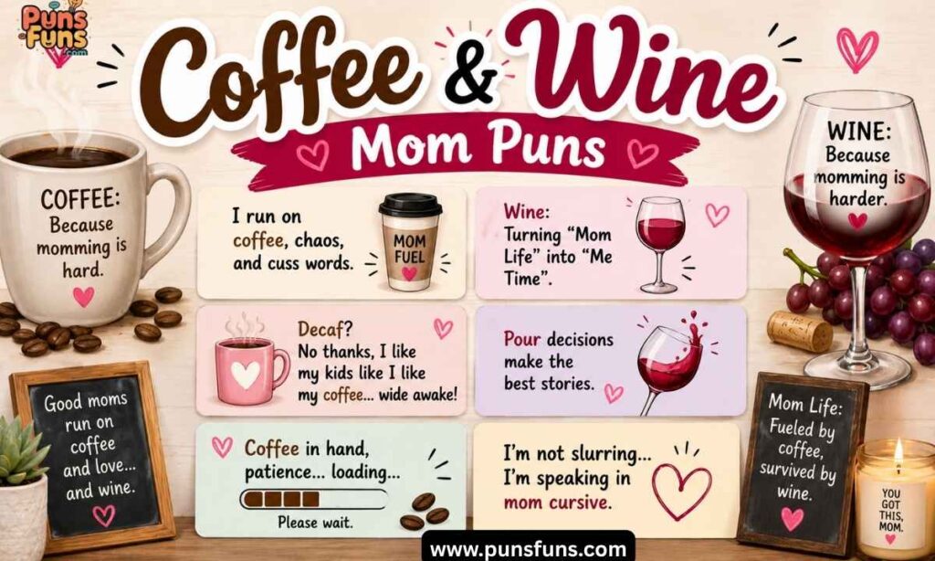 Coffee & Wine Mom Puns