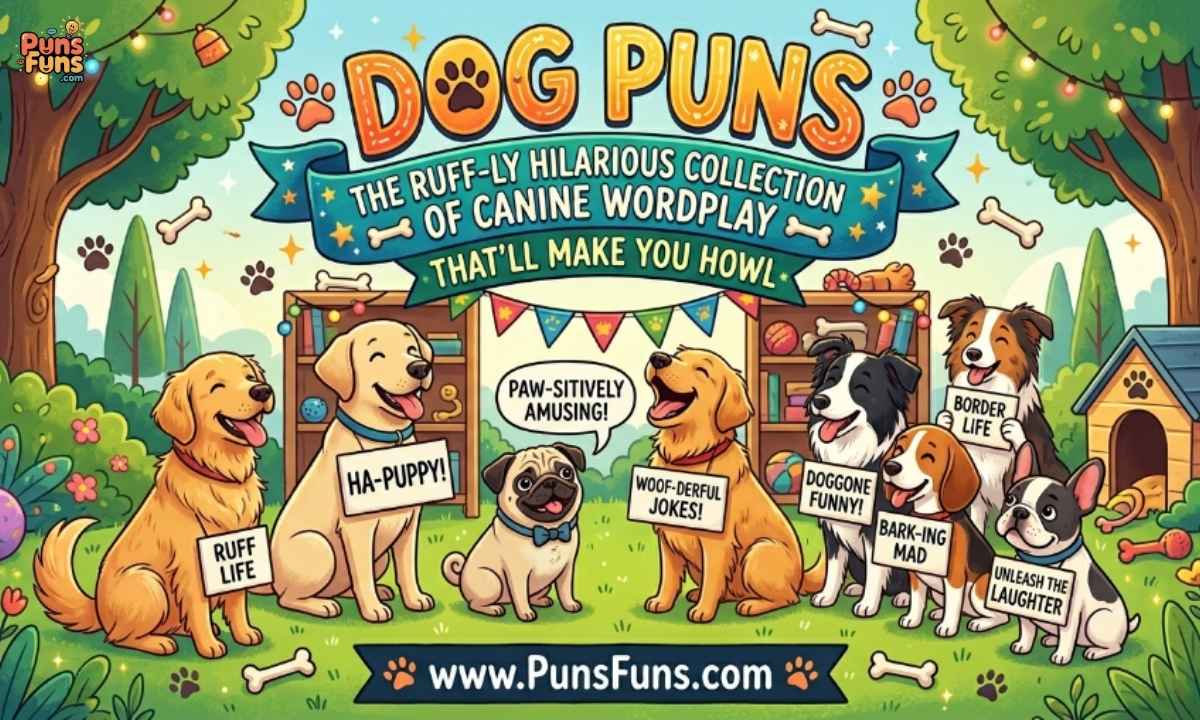 Dog Puns: The Ruff-ly Hilarious Collection of Canine Wordplay That'll Make You Howl