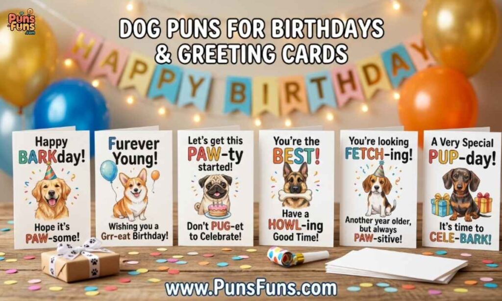 Dog Puns for Birthdays and Greeting Cards