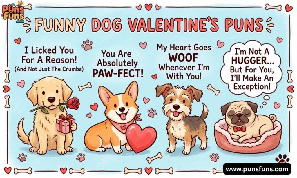 Funny Dog Valentine's Puns