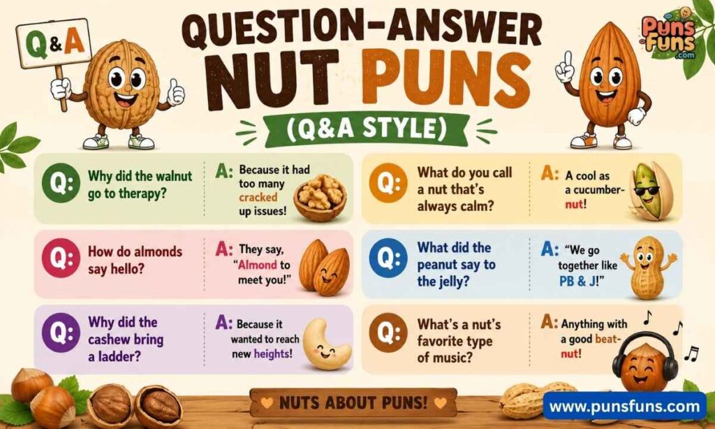 Question-Answer Nut Puns (Q&A Style)
