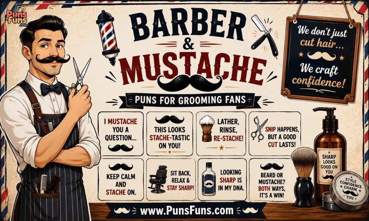 Barber and Mustache Puns for Grooming Fans