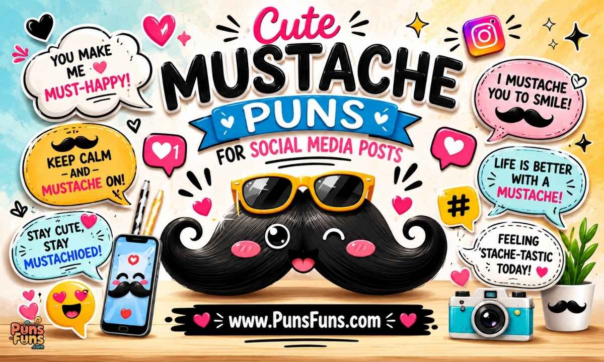 Cute Mustache Puns for Social Media Posts