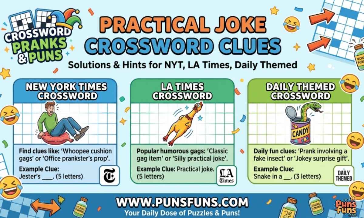 Practical Joke Crossword Clue in NYT, LA Times, and Daily Themed Puzzles