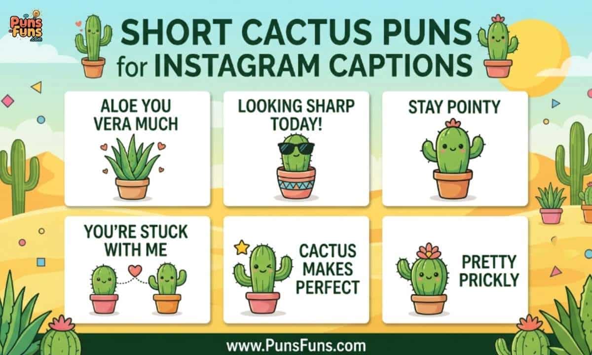 Short Cactus Puns for Instagram Captions