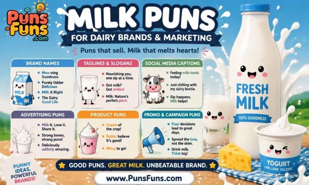 Milk Puns for Dairy Brands and Marketing