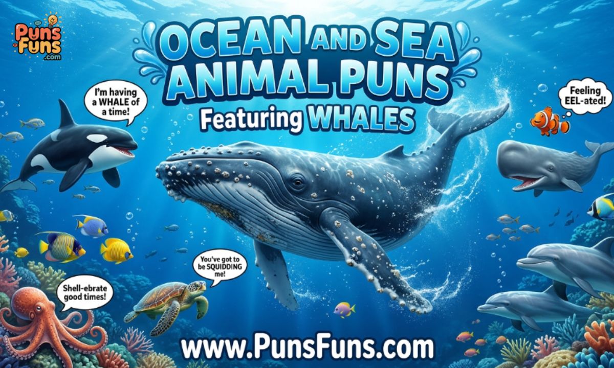 Ocean and Sea Animal Puns Featuring Whales